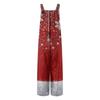 Women's Christmas Print Solid Wide Leg Strapless Tank Pocket Casual Onesie