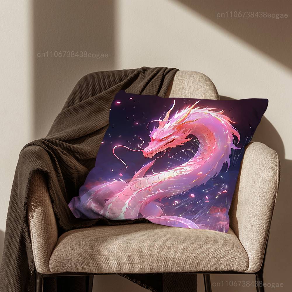 Fashion Dragon Ferocious  Pillow Case Living Room Sofa Cushion Cover Suitable For Home Bedroom Decoration And Protector