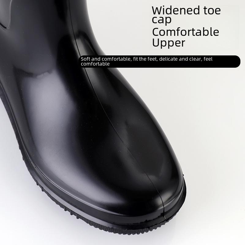 2025 Men's Waterproof Non-Slip High-Top Mining Boots with Thick Soles and Reflective Strips for Coal Mine Protection