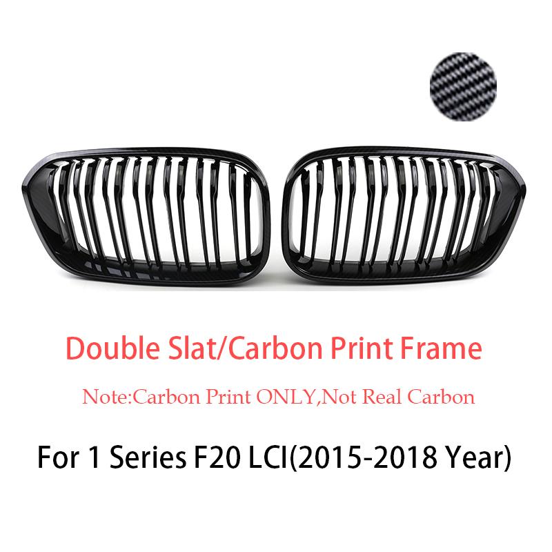 Front Bumper Racing Radiator Mesh Grill For BMW 1 Series F20 F21 Facelift 2015-2019 Year Gloss Matte Black M Color Carbon Print OUVKF1