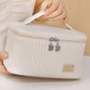 Grote Reiskosmetische Tas Organizer Open Bovenkant Taartvormig Effen Kleur PU Tote Tas