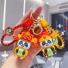 New Year's God of Wealth Panda Keychain Soft Rubber Doll Car Key Chain Bag Pendant
