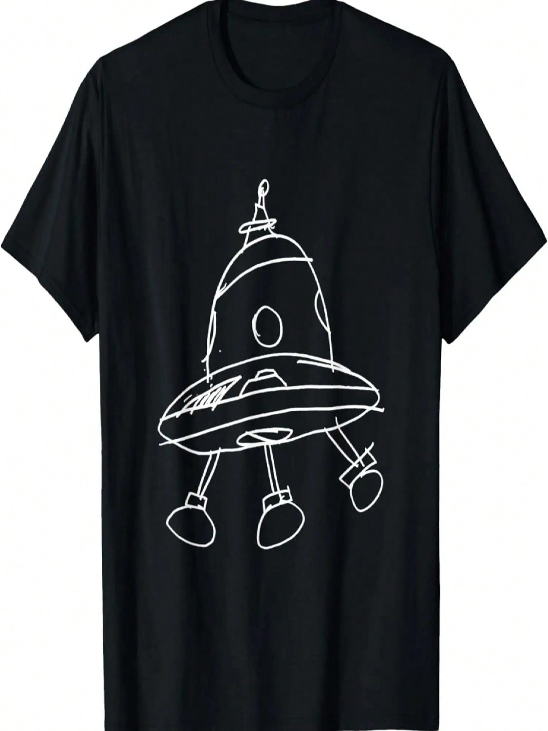 Hand-Drawn UFO Sketch, Cool Area 51 Alien, Extra-Terrestrial T-Shirt S разноцветный