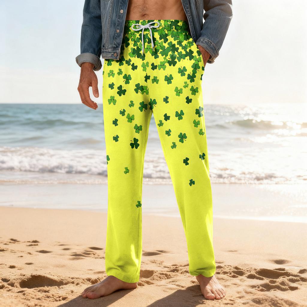 Men's Home Soft Pajama Pants Drawstring With Pockets Casual Sports Pants