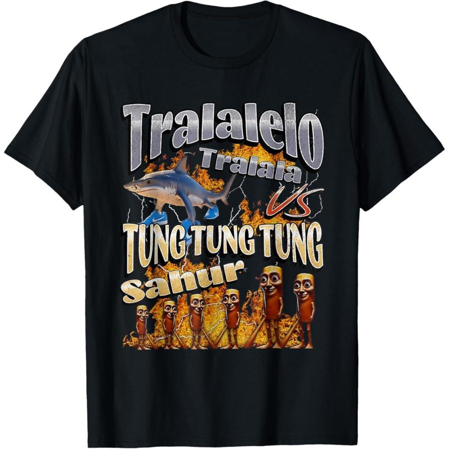 Tung Tung Tung Sahur Tralalero Tralala Italian Brainrot Meme T-Shirt XXXXXL чёрный