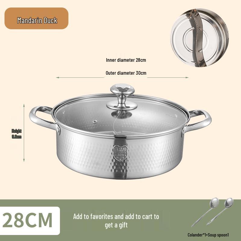 Yin-Yang 304 Stainless Steel Induction Hot Pot Shabu-Shabu Cookware