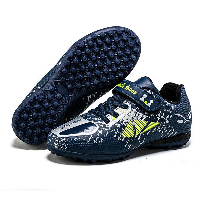 Oddychające Uniwersalne Dziecięce Buty Piłkarskie na Trening Zewnętrzny z Rzepami i Kolcami