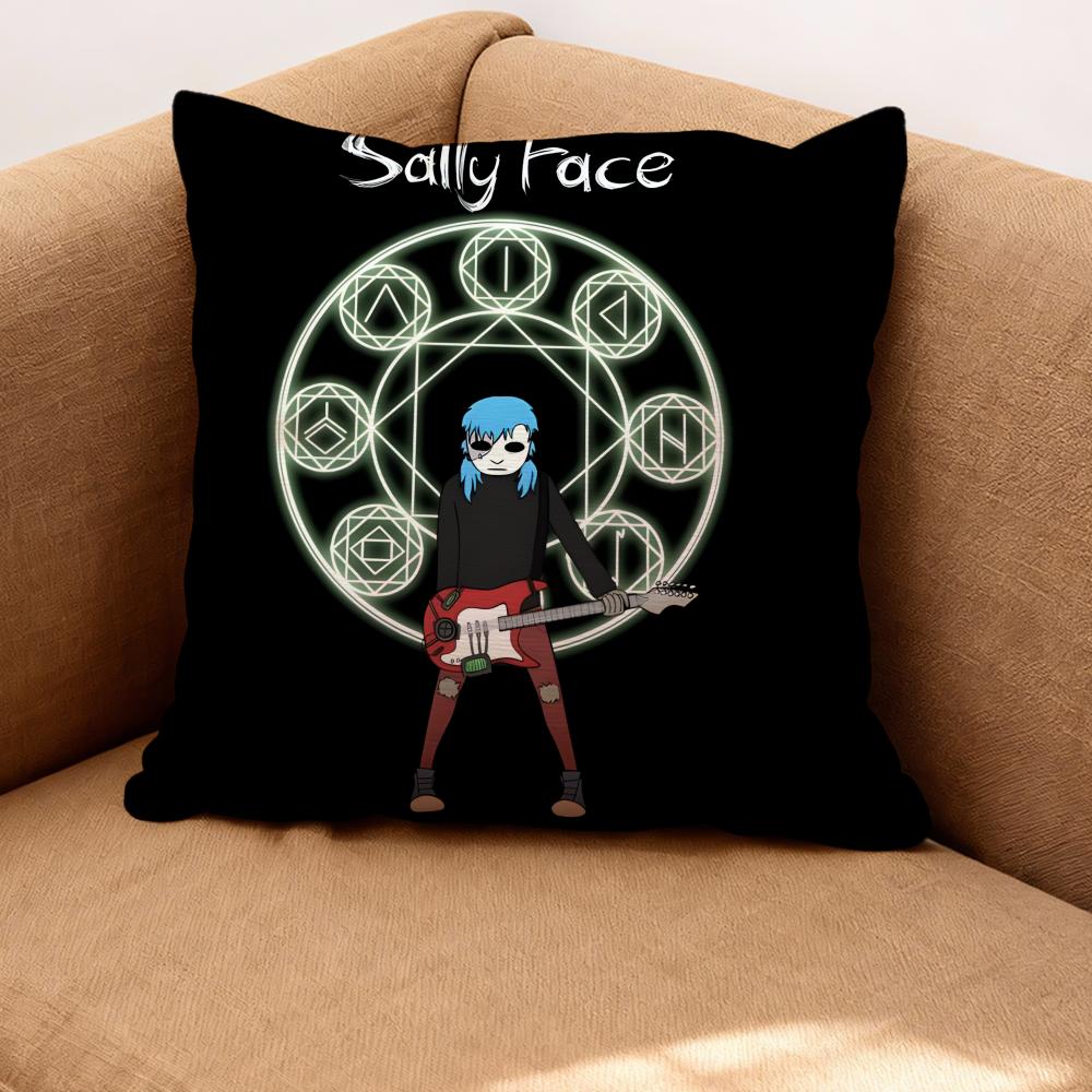Band Sally Face Cushion Cover Premium Comfort Reversible Pillow Cove -Two in One Design for Any Room & Car Interior