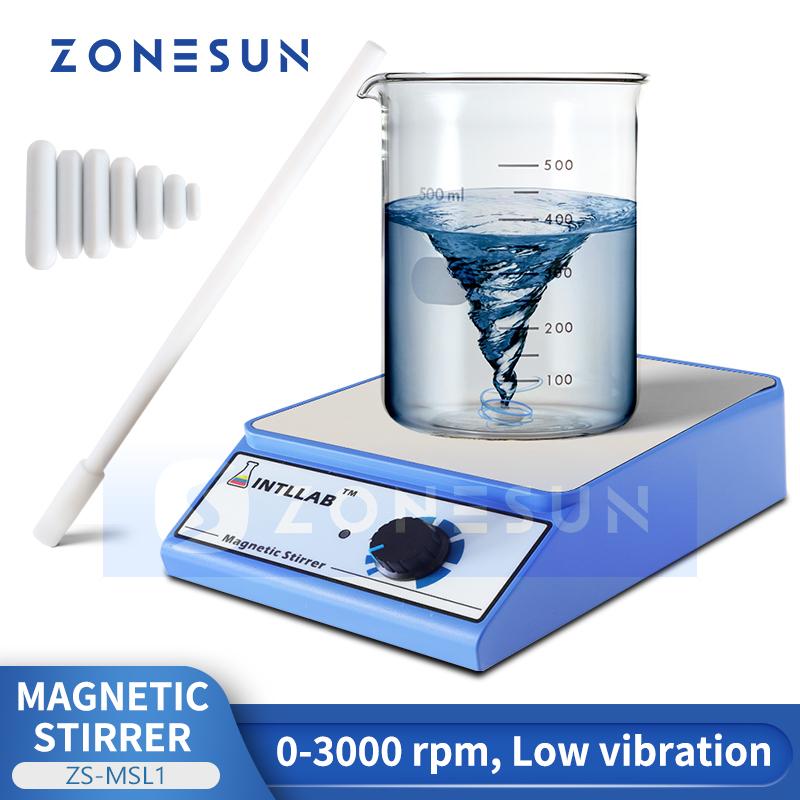 ZONESUN ZS-MSL1 Magnetic Stirrer 3000RPM 3L Laboratory Stirring Plate Liquid Mixer for Chemistry Biology Homebrew Yeast