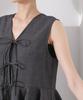 Nano Universe Vest and Blouse with Ribbon Tie Be F 040 Beige Women's Linen-Like Two-Way (Can Matched) 673-5121323