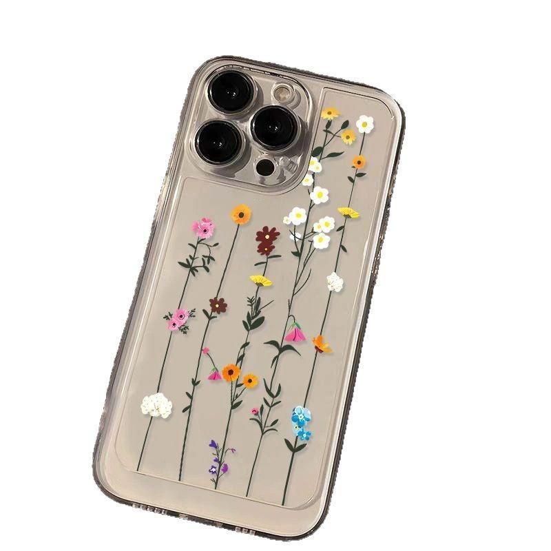 Small fresh color flower vine flower iPhone11Promax mobile phone case ins suitable for Apple 11Pro space case