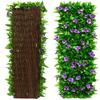 [Artificial Fence] Vibrant Purple Artificial Orchid & Ivy Privacy Fence Screen Expandable Decorative Wall for Outdoor Garden