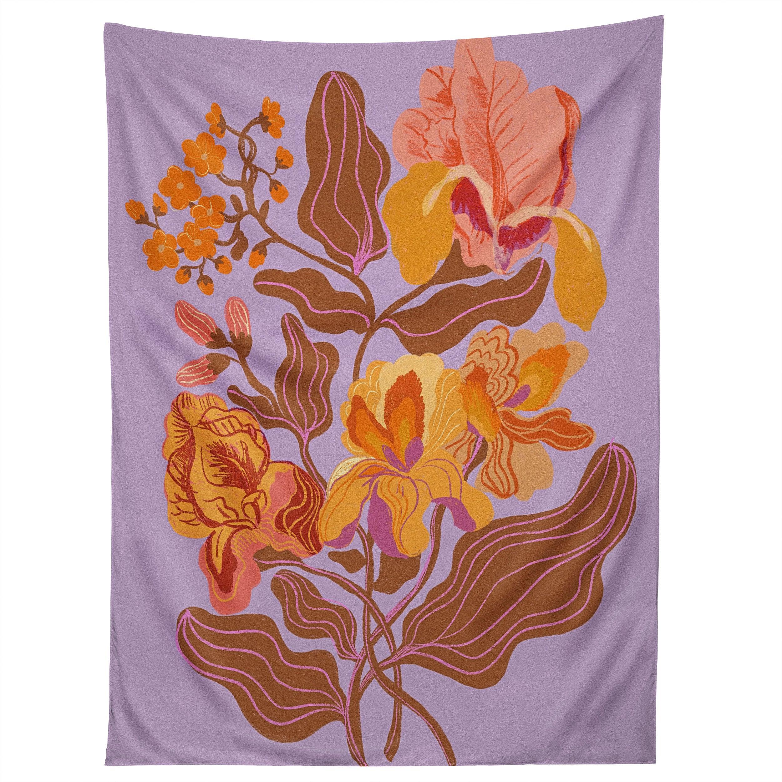 ORANGE FLOWERS I tapestry 75x100