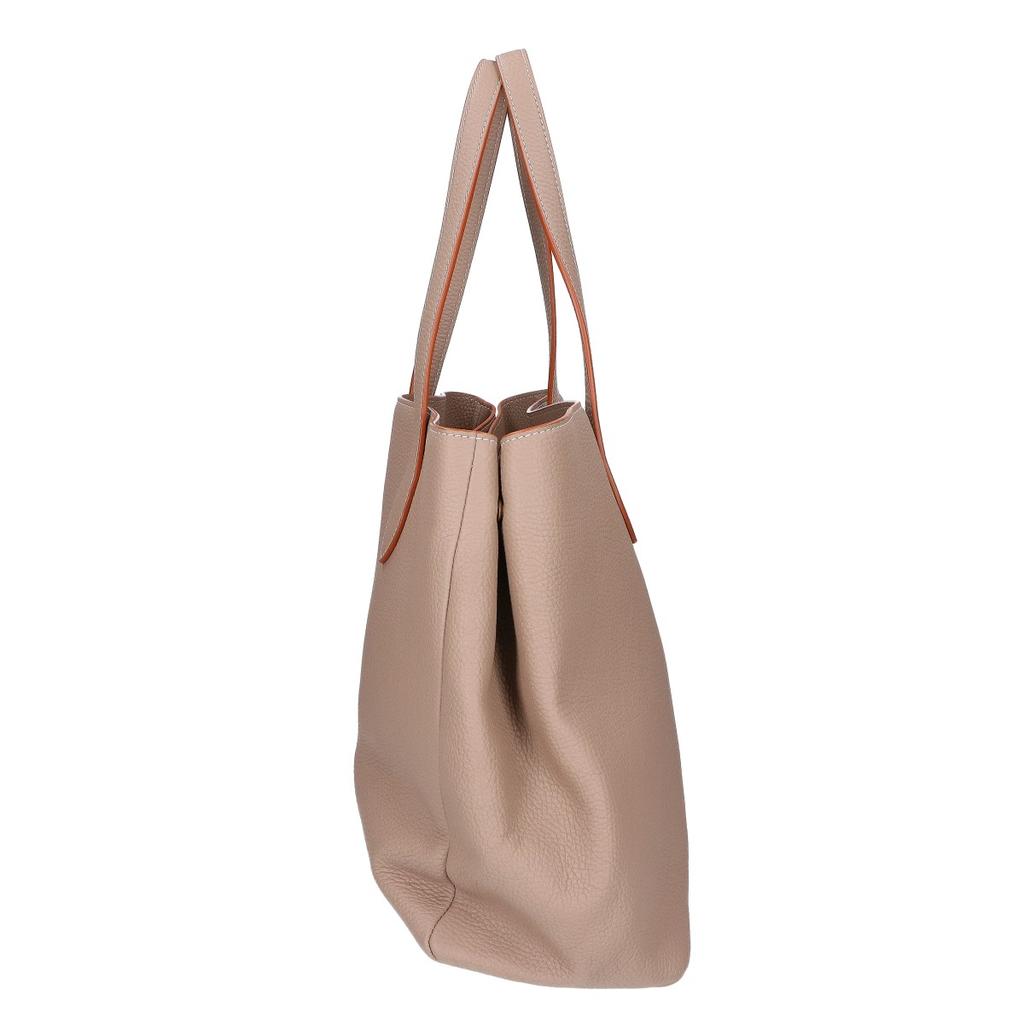 Il Micio Shrink Leather A-1 Tote Bag beigeUsed