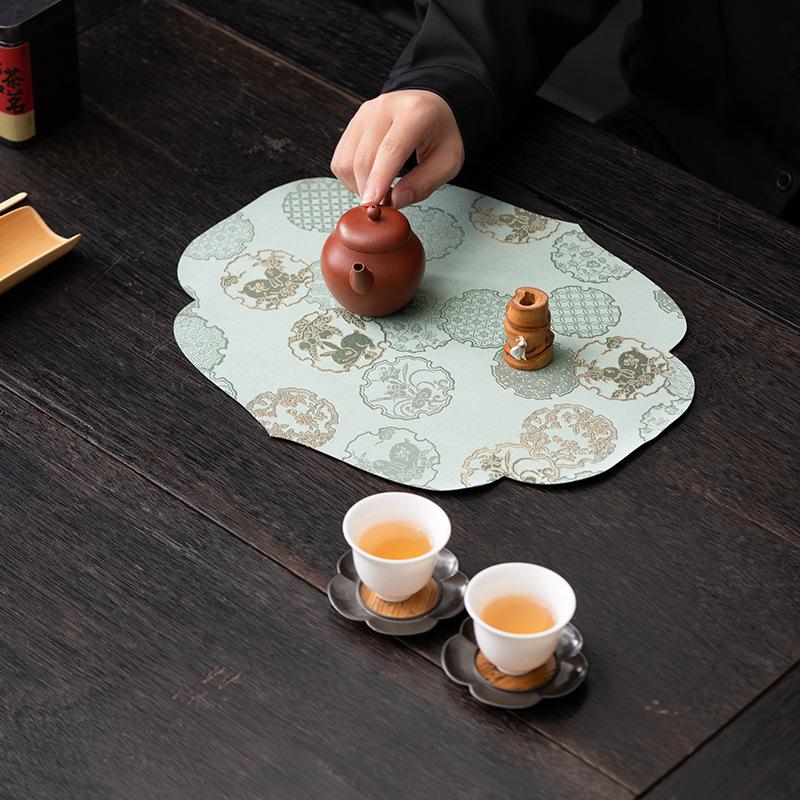 New Chinese Style Tea Mat Retro Table Cloth Towel Brocade Waterproof Anti-scalding Absorbent Tea Table Mat Teapot Teacup Mat