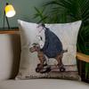 Pillow Case Painting S-Sam Toft Art Sofa Short Plush Double-Sided Hd Printing Room Home Office Gift Cushion Cover