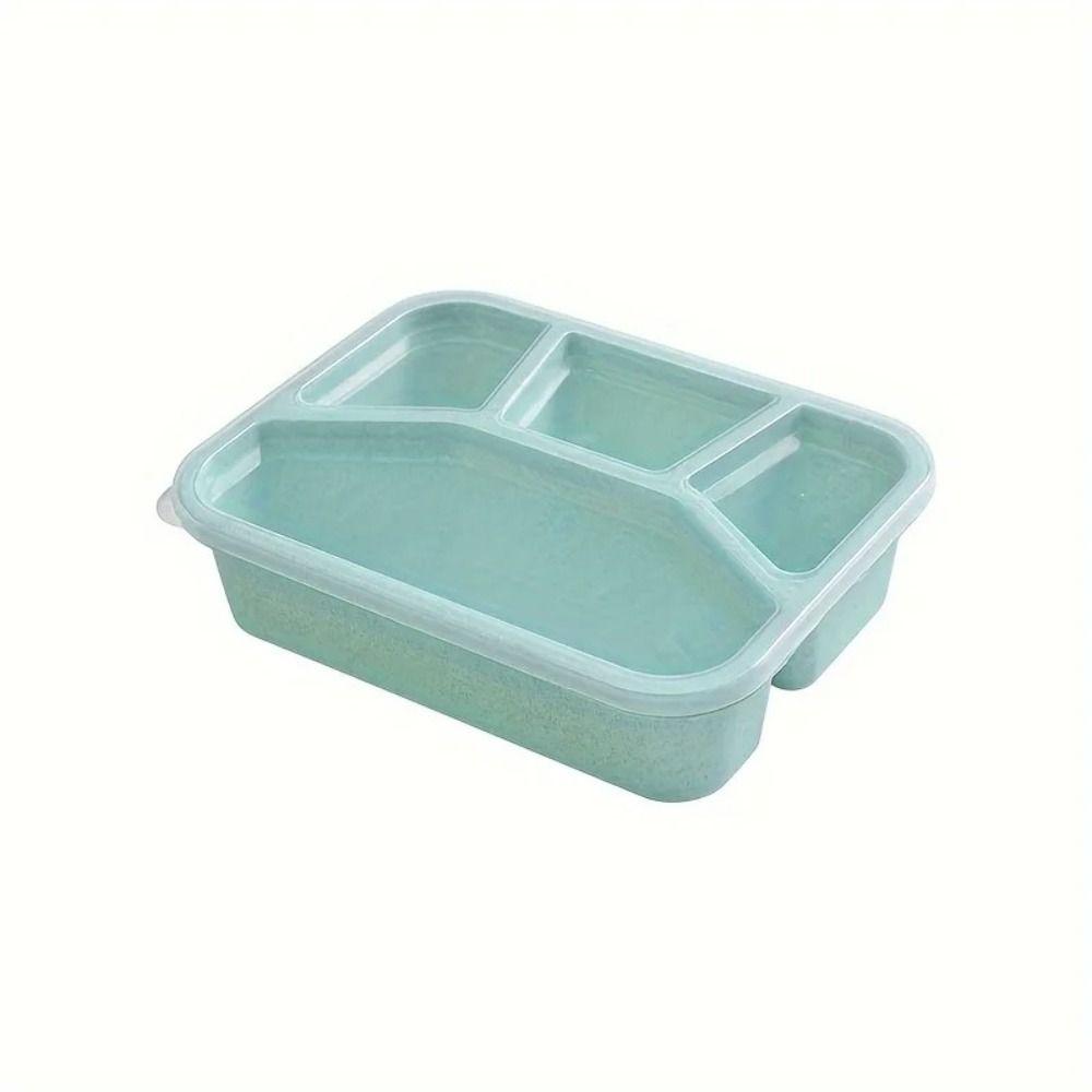 4 Compartments Stackable Snack Boxes with Lids Meal Prep Containers New Kids Bento Box