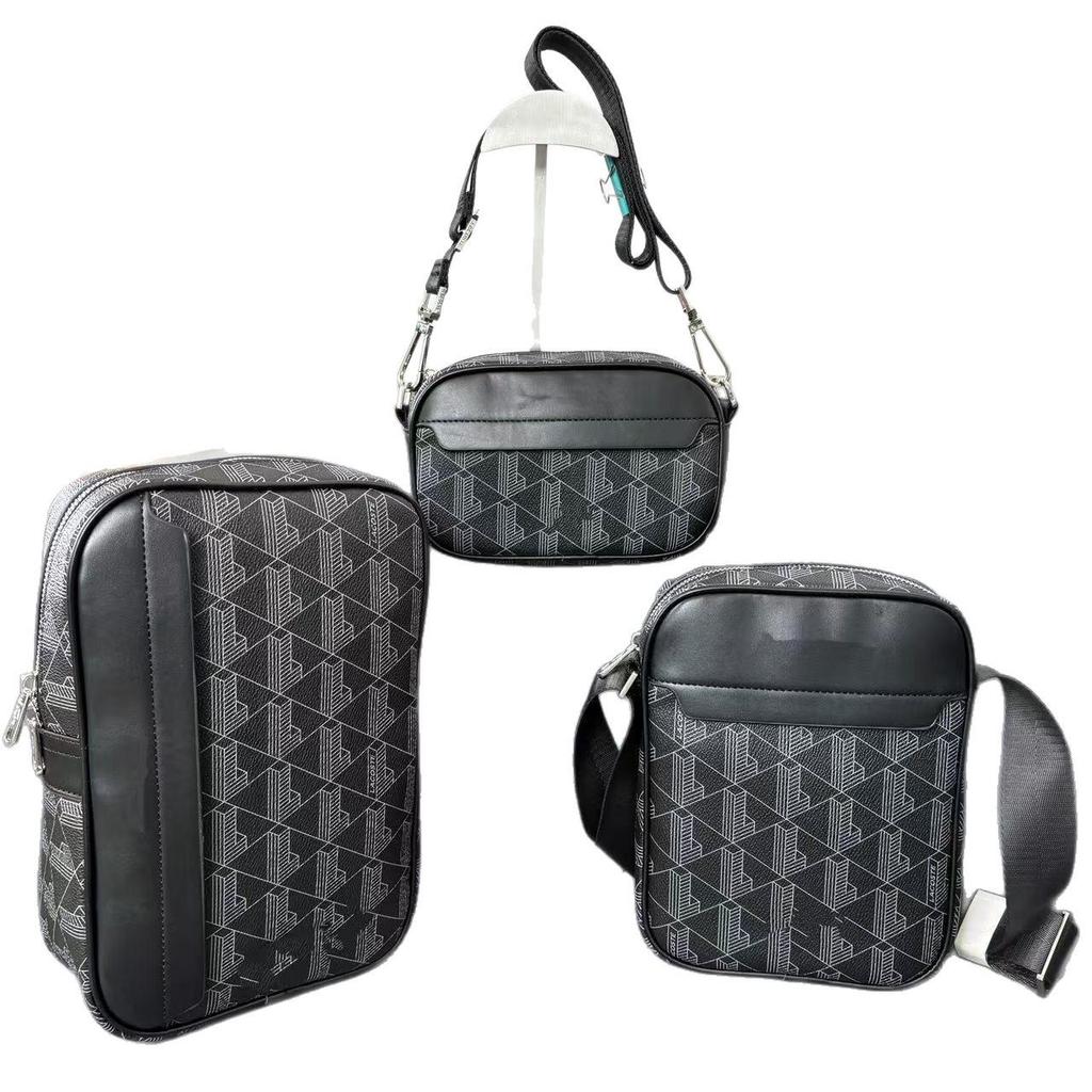 Herren Lässige Karierte Leder Umhängetasche