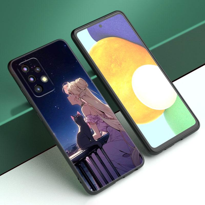 Японский мультяшный чехол Sailor Moom для телефона Samsung A13 A32 4G A23 A25 A34 A35 A52S A53 A54 A55 A73 A12 A14 A15 A31 A33 A50 A51 A72
