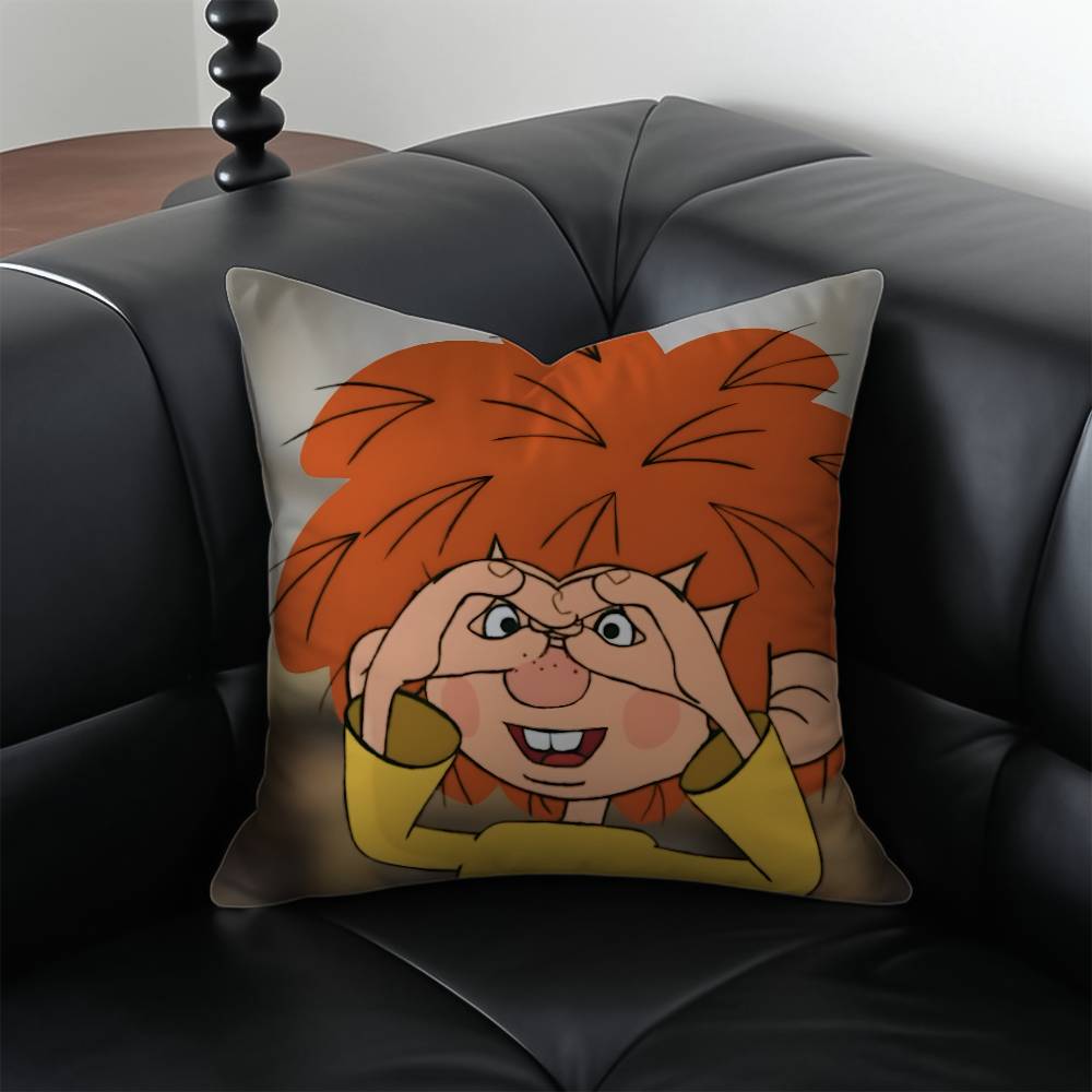

M-Meister E-Eder und Sein P-Pumuckl Pillow Case Anti-dustmite Pillowcase Invisible zipper silky short plush Sofa cushion cover 20x20Inch