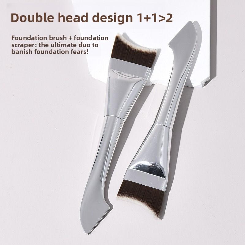 Doppelköpfiger Meerjungfrauen Foundation Pinsel Make-up Pinsel Klar und Spurlos Masken Pinsel Weiches Haar mit Schaber Beauty Pinsel