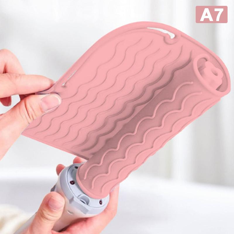 

Многофункциональный силиконовый термостойкий коврик, изоляционный коврик для выпрямителя для волос, термозавивка, щипцы для завивки волос розовый