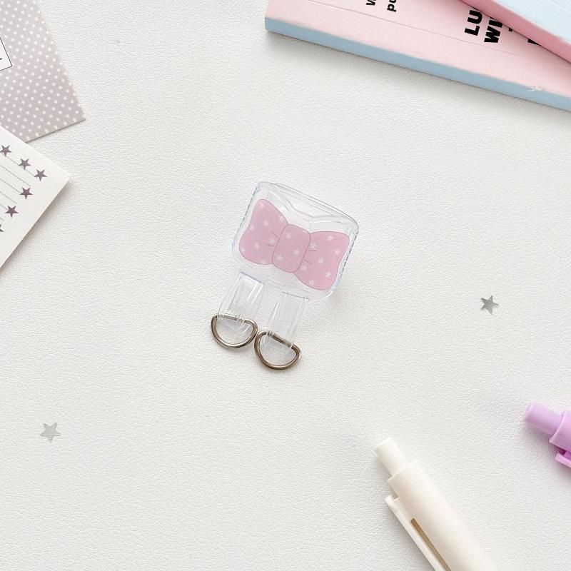 Cute Cartoon Bow Bag Expansion Buckle Creative Backpack Display Buckle Mountain Buckle Charm Transparent Bag Hanging Pendant