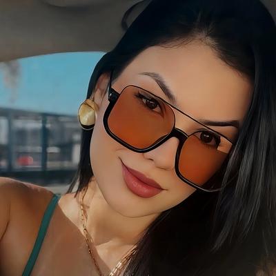 Retro Pilot Metal Sunglasses Fashion Korean Style Women Square Shades Trendy Ins Popular Brand Design UV400 Sun Glasses