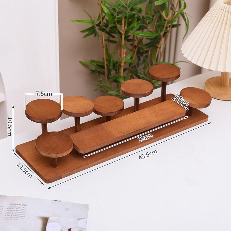 Solid Wood Creative Display Stand for Jewelry, Figurines, Snacks, and Succulents