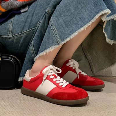 Cow Leather Spring Summer Autumn Sneakers Platform Mixed Color Lace Up Women Casual Shoes