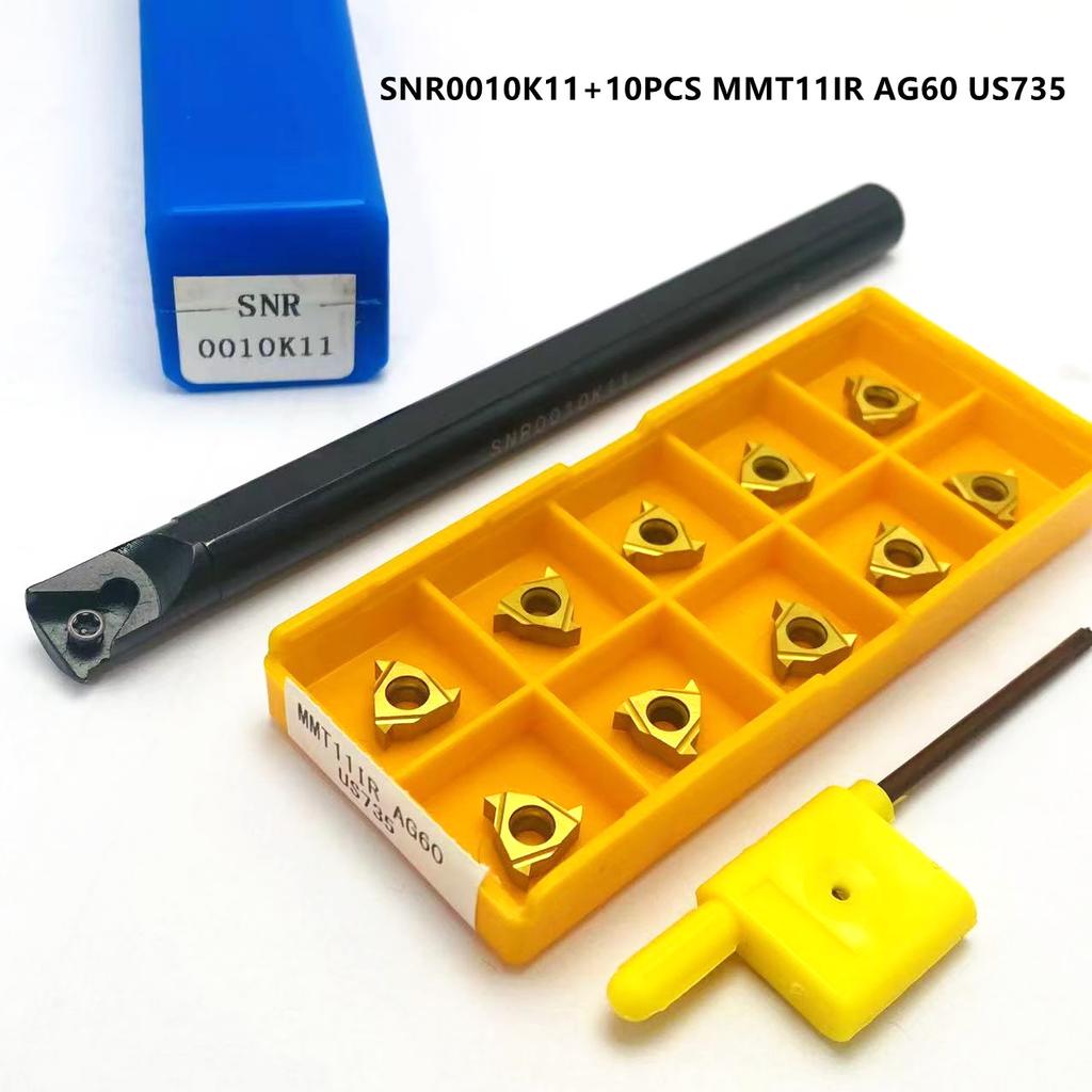 SNR0012M11 SNR0008K11 SNR0010K11 SNR0013N11 SNR0016Q11 Internal Thread Turning Tool holder.10PCS MMT11IR AG60 Carbide Insert SNR