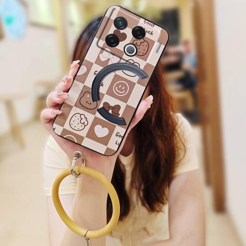 

Anti-knock Ring Phone Case For infinix GT 20 Pro/X6871 Solid Color Personality Youth Cute Soft Case Creative Funny infinix GT 20 Pro/X6871