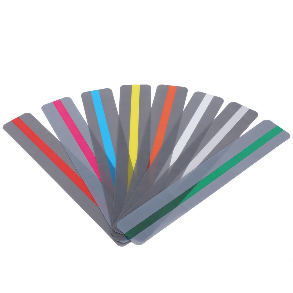 8Pcs Reading Strips Guided Highlight Colored Overlays Bookmark Plastic Tool Small