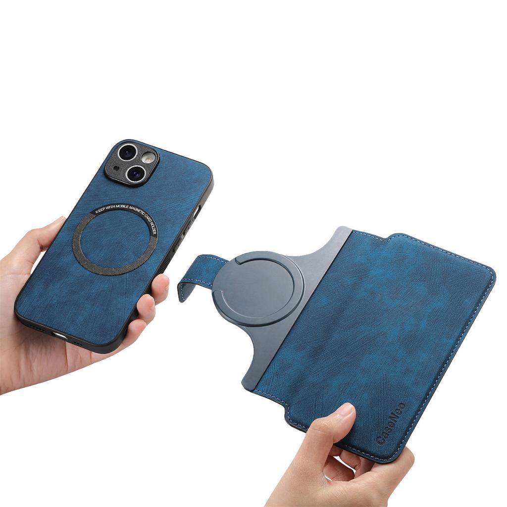 CASENEO MW-03 For iPhone 14 Case with Detachable Wallet Leather+TPU Phone Cover