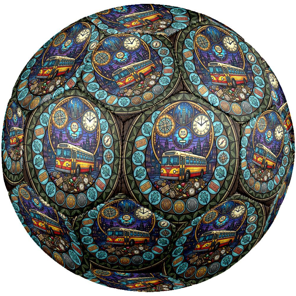 Public Transit Tapestry Round Football Size 5 Adult Ball Suitable for Training Matches and Outdoor Team.