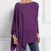 Cotton Irregular Women Blouses Shirt Spring Autumn Female Solid Pullover Tops Casual O Neck Long Sleeve Blouse Ladies Tunic