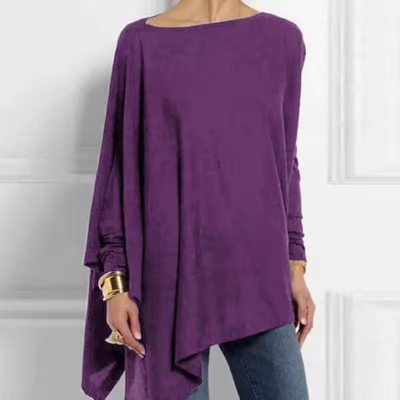 Cotton Irregular Women Blouses Shirt Spring Autumn Female Solid Pullover Tops Casual O Neck Long Sleeve Blouse Ladies Tunic