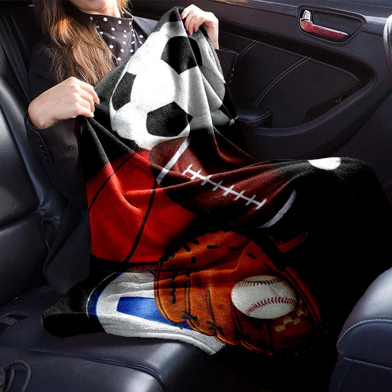 Sports Equipment Collection Blanket Flannel Blanket for bed, sofa, Camping, Hiking, Picnic Essentials, gift for family Fan gifts