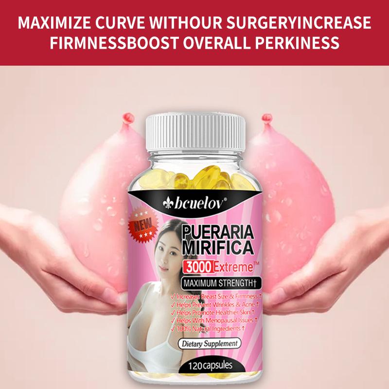 Pueraria Mirifica Extract Capsules 1000 Mg, for Breast Enlargement and Enhancement, 120 Capsules