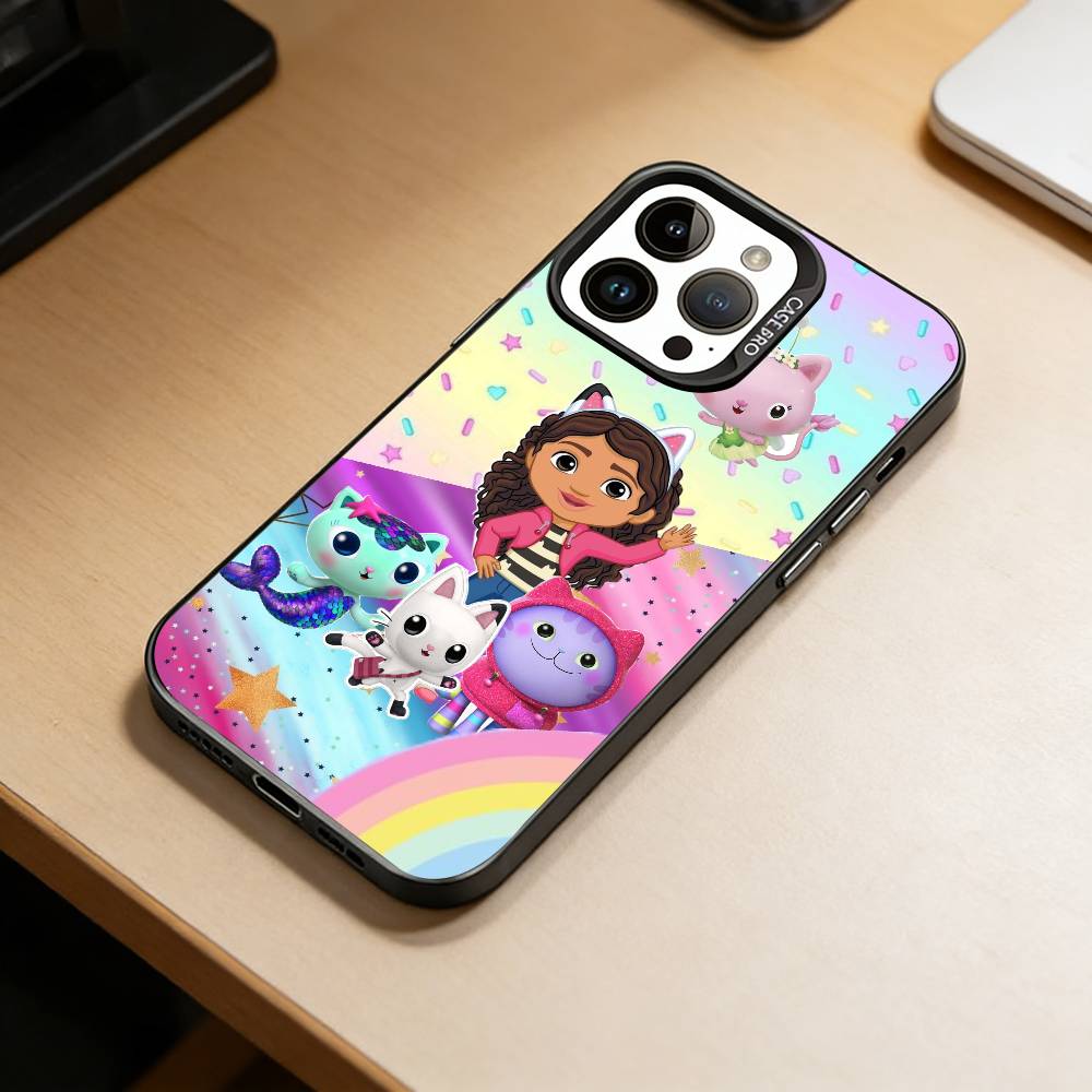 G-Gabby Cats Phone Case For iPhone 17,16,15,14,13,12,11 Plus,Pro Max,XS,Colorful Silver Phone Case Funda Cover