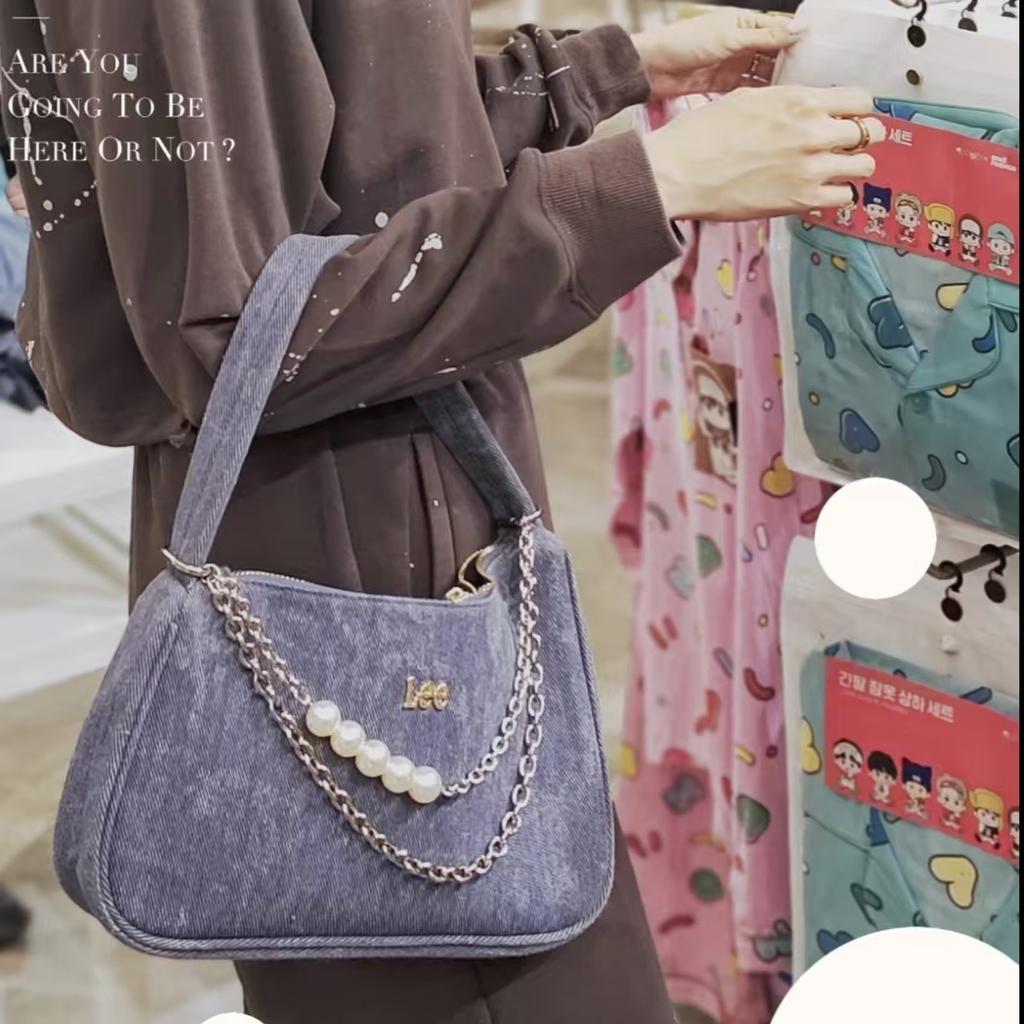 New Lee Fabric Portable Underarm Shoulder Bag Regular Women's Vintage Washed Blue LE220009M-503