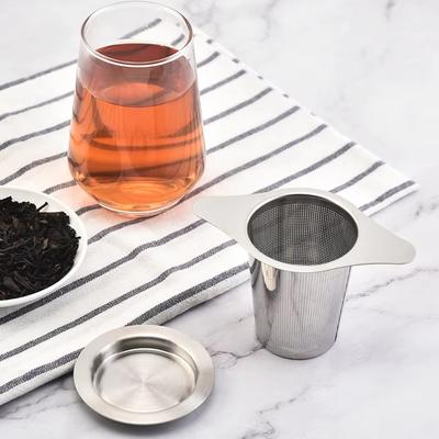 Doppelohriges Tee-Sieb aus Edelstahl, Teefilter, Teeblatt-Diffusor für Tasse