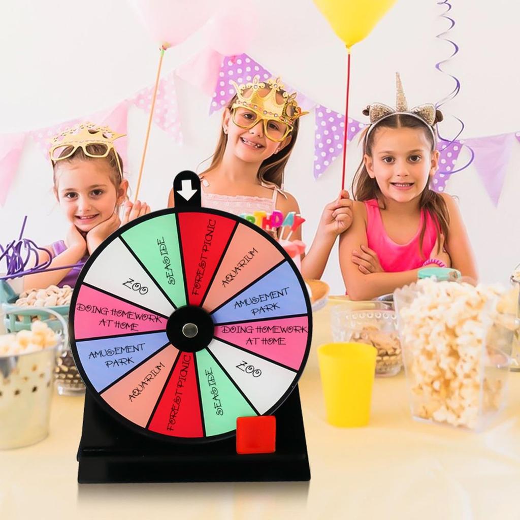 12 Slots Color Spin Wheel Dry Erase Spin Wheel Color Roulette Wheel Heavy Duty Editable Spining Prize Lucky Wheel Stand Tabletop