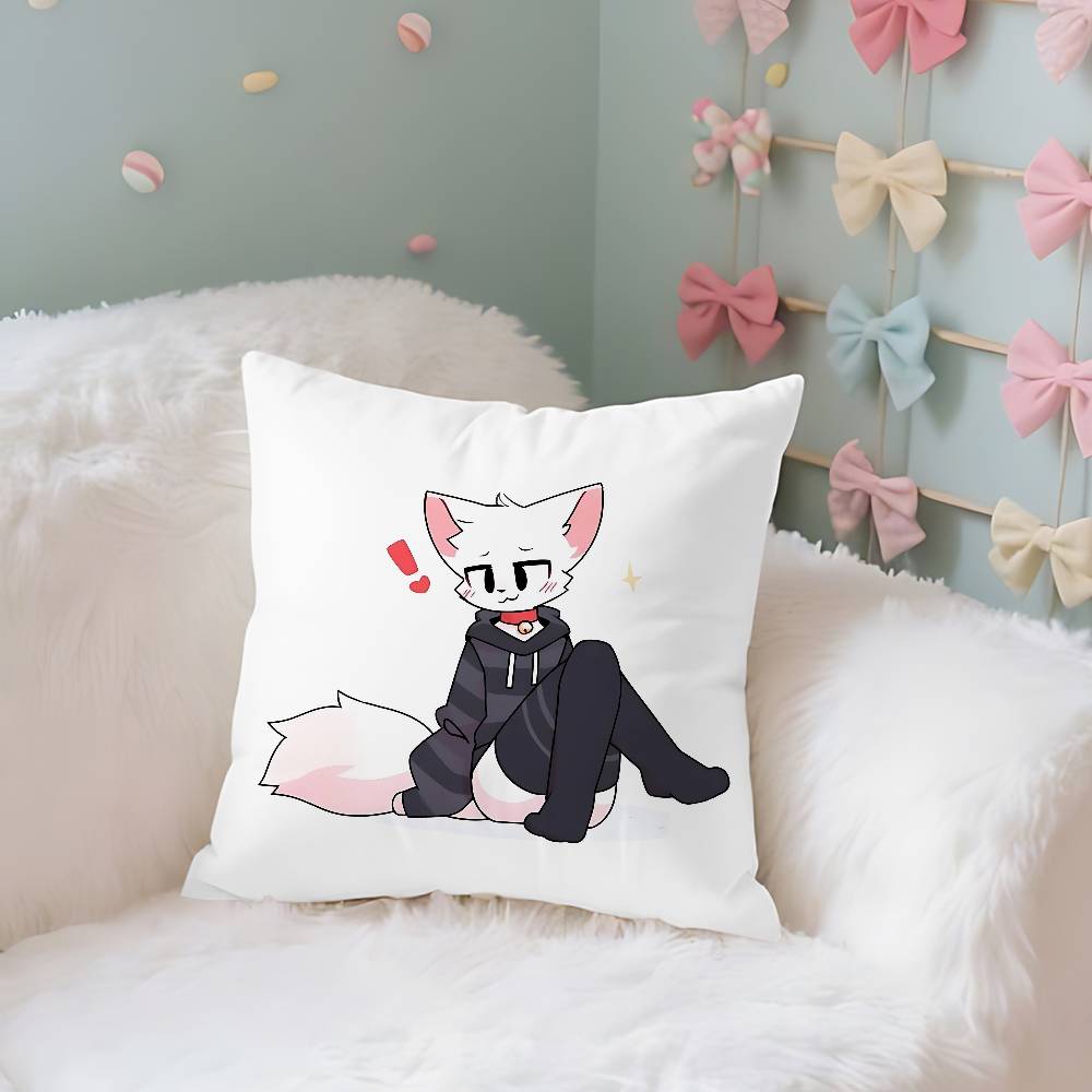 BBoykisser Silly Cat Case Plush Fabric Soft Pillowcase Double Sided Print Cushion Cover Household Gifts