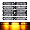 10PCS LED Strobe Light 12v-24v 6LED Flash Light Truck Trailer Lights Warning Hazard White/Amber Emergency Lights For Vehicles
