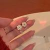 S925 Silver Needle Small Fresh Versatile Flower Stud Earrings Women's Light Luxury Niche Premium Pearl Earrings