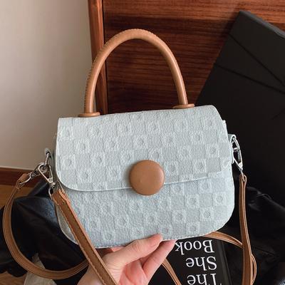 Fashion Niche Simple Style Portable Small Square Bag Korean Versatile Commuter Temperament Casual Messenger Bag Woman