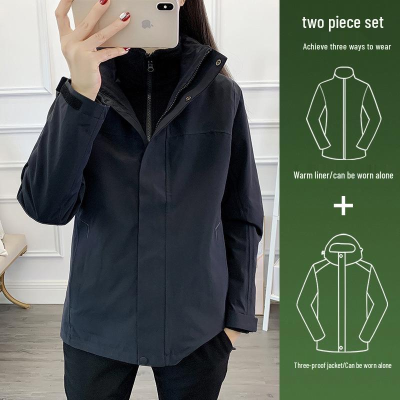 Op maat Gemaakte Winddichte en Waterdichte Heren 3-in-1 Outdoor Jas met Logo Bedrukking voor Bedrijfs- en Teamkleding
