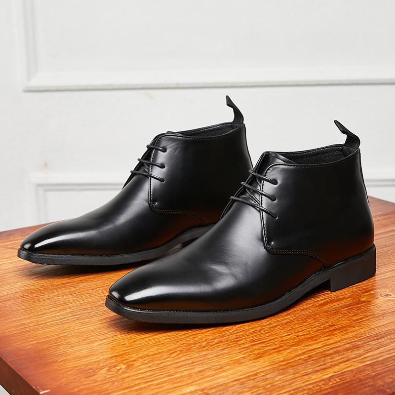 Simple Style Men's Chelsea Boots Black Fashion Breathable Business Formal Social Handicraft Chinese Leather Large Size 48