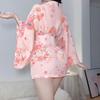 Elegant Sakura Yukata Kimono Bathrobe: Large Pajamas, Cozy Nightdress, Sexy Lingerie